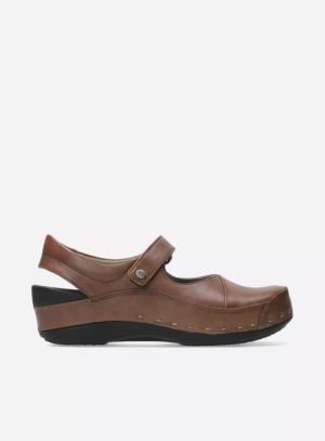 Strap-Cloggy - cognac leather - Brown, 39