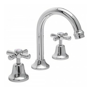 Easyclean Basin Set w/Gooseneck Spout & Handle & Button Chrome 4Star [133300]