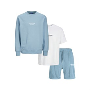 JACK & JONES Boys Vesterbr Sweatshirt T-Shirt And Shorts Set Mountain Spring