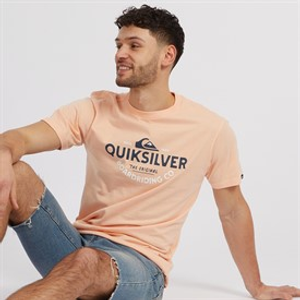Quiksilver Mens Typed Out T-Shirt Peach Parfait