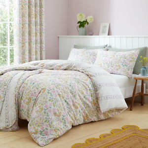 Dreams & Drapes Edith Floral Duvet Cover Bedding Set Lilac