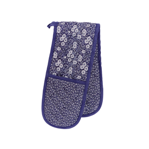 Calico Double Oven Gloves, Blue
