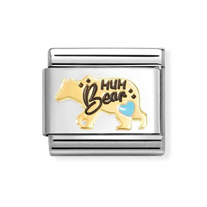 Classic Gold Blue Mum Bear Charm
