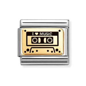 Classic Gold Cassette Tape Charm