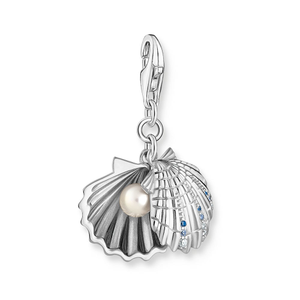 Classic Silver & Pearl Scallop Shell Charm