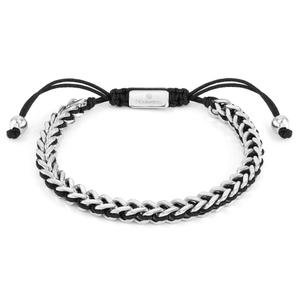 Beyond Stainless Steel Fishbone Chain Nautical Cord Bracelet