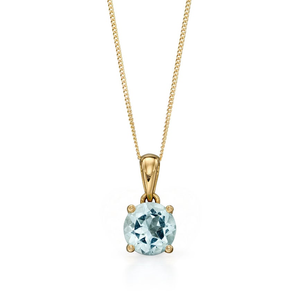 9ct Gold Aquamarine March Birthstone Necklace