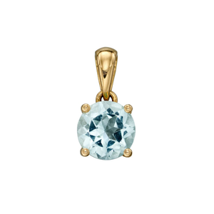 9ct Gold Aquamarine March Birthstone Pendant