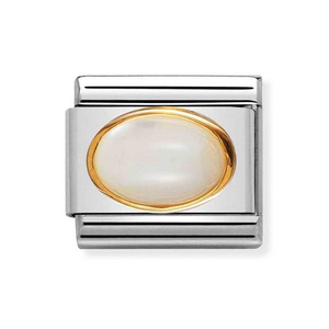 Classic Gold & White Mother of Pearl June Birthstone Charm