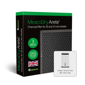 Meaco Arete 20L/25L Dehumidifier — Active Charcoal Filter (Pack of 3)