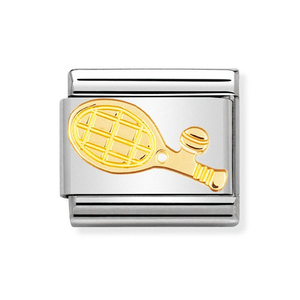 Classic Gold Tennis Racket & Ball Charm