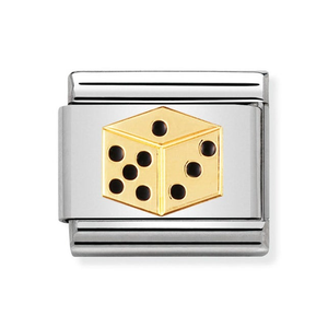 Classic Gold & Enamel Dice Charm