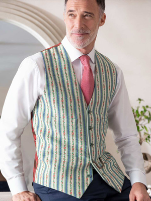 Striped Floral Waistcoat