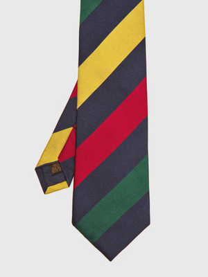 Navy Striped Silk Tie