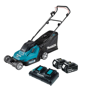 Makita DLM432PT2 36V LXT Cordless 43cm Lawn Mower With 2 x 5.0Ah Batteries & Charger