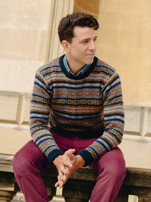 Navy Fairisle Crew Neck Sweater