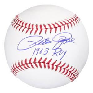 Pete Rose Signed 1963 ROY Inscription Rawlings Official Major League Baseball (JSA)