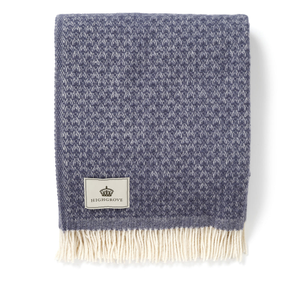 Pure New Wool Throw - Slate Blue Isobel Crescent