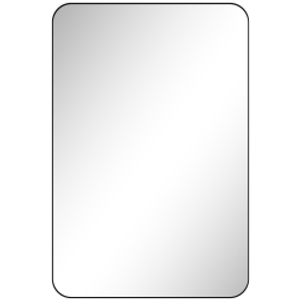 HOMCOM 90 x 60cm Curved Bathroom Mirror - Black