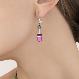 Iconic GEOCUBE Earrings Iconic Rainbow Pink Accents