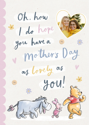 Disney Winnie The Pooh Photo Upload Motherâ€™s Day Card