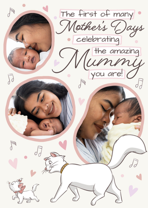 Disney Aristocats Photo Upload First Mother's Day Card