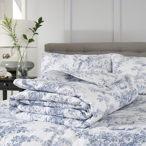 The Lyndon Company Toile De Jouy Double Bedspread Blue