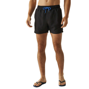 Regatta Mens Mawson II Elasticated Waist Swim Swimming Surf Trunks Shorts - 3XL / Black/Olympian Blue