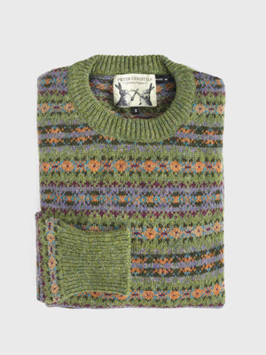 Green Fairisle Crew Neck Sweater