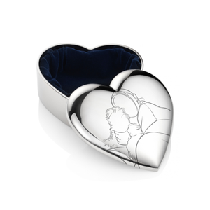 Silver Heart Illustration Trinket Box