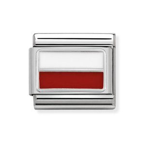 Classic Silver & Enamel Poland Flag Charm