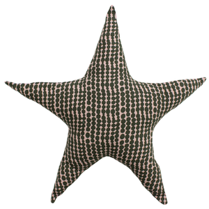Little furn. Printed Star Kids Printed 40cm x 40cm Filled Cushion Pink Mustard