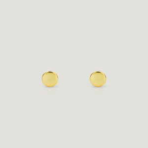 CANDY Cane Gold Plated Silver Flat Disc Stud Earrings