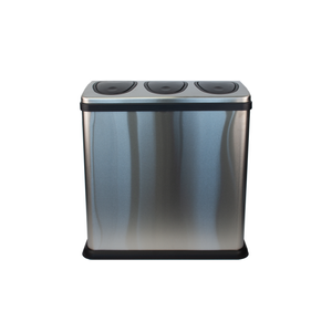 Push Lid Triple Recycling Station - 3 x 15L