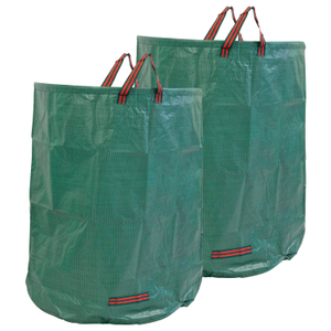 Woodside 2 x 500L Heavy Duty Garden Waste Bags, Reusable Strong Outdoor Refuse Sacks
