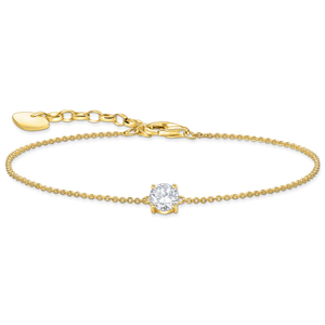 Gold Plated Solitaire CZ Bracelet