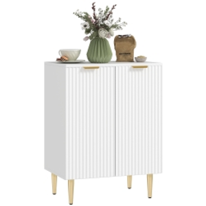 HOMCOM Sideboard Buffet Cabinet, Modern Kitchen Storage Cabinet with Adjustable Shelf and Metal Legs, White
