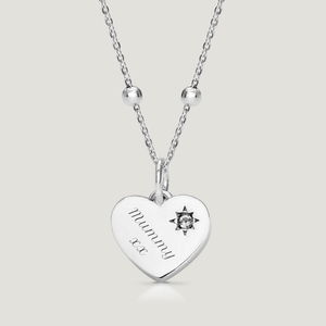 CANDY Love Silver & White Topaz Heart Necklace