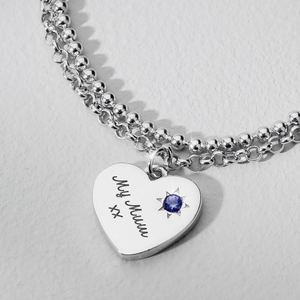 CANDY Love Silver & Sapphire Heart Bracelet