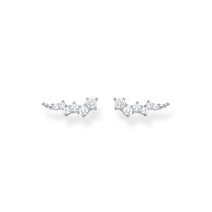 Silver Zirconia Climber Earrings