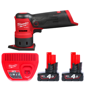 Milwaukee M12FDSS 12V Cordless FUEL Spot Sander With 2 x 4.0Ah Batteries & Charger