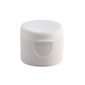 20-410 White PP Plastic Ribbed Flip Top Caps - 314391