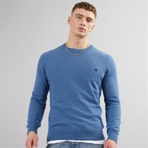 Timberland Mens Wool Blend Crew Neck Sweater Dark Denim
