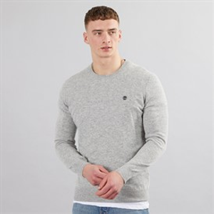 Timberland Mens Wool Blend Crew Neck Sweater Medium Grey Heather