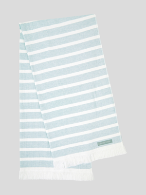 Pool House Towel in Mineral Blue Stripe
