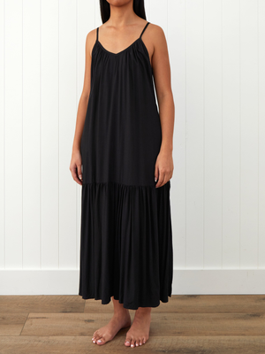 Belize Modal Strappy Dress in Black