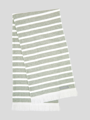 Pool House Towel in Olive Stripe