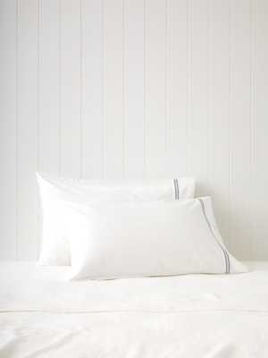 Monarch Standard Pillowcase Set in Grey White