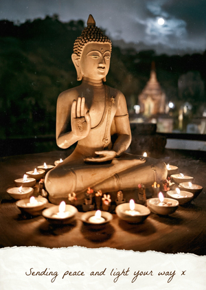 Peaceful Buddha Vesak Card