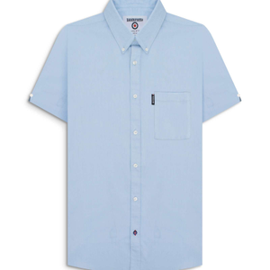 Lambretta Mens Oxford Shirt Short Sleeve Shirt - XL / Sky Blue